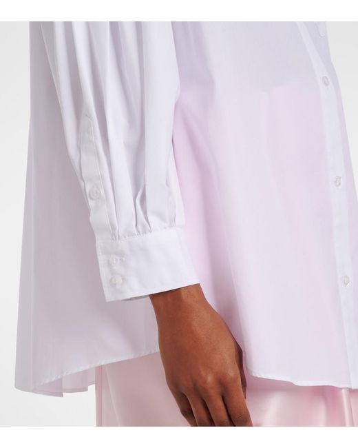 Simone Rocha White Floral-Applique Cotton Shirt