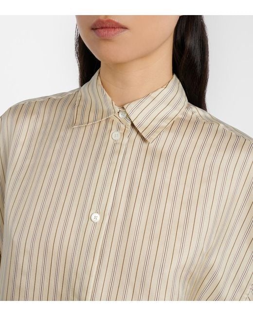Totême  White Striped Silk Shirt
