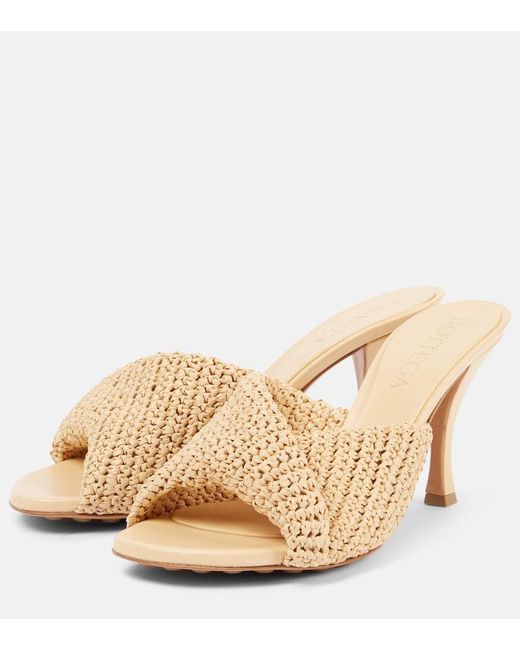 Bottega Veneta Natural Raffia Blink Mules 80