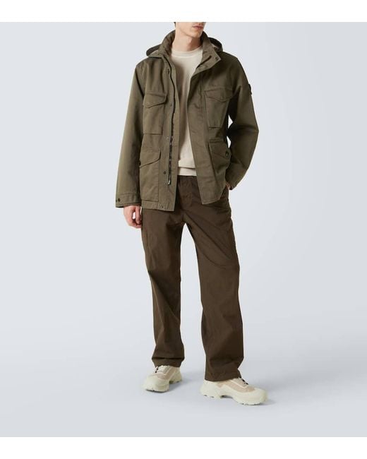Pantalones Rectos En Mezcla De Algodon Stone Island de hombre de color Gray