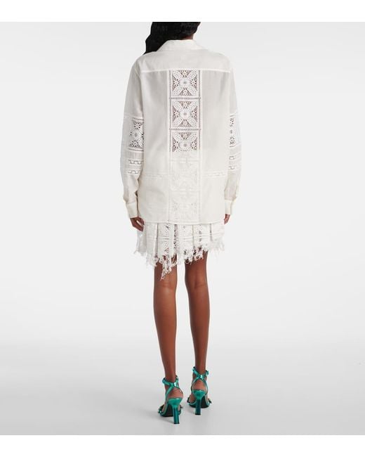 Loewe White Paula's Ibiza Hemd Aus Baumwolle Und Seide