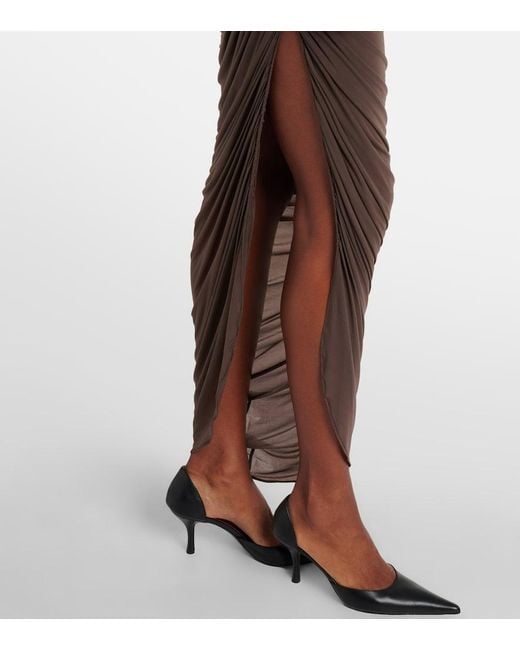 Magda Butrym Brown Draped One-Shoulder Gown