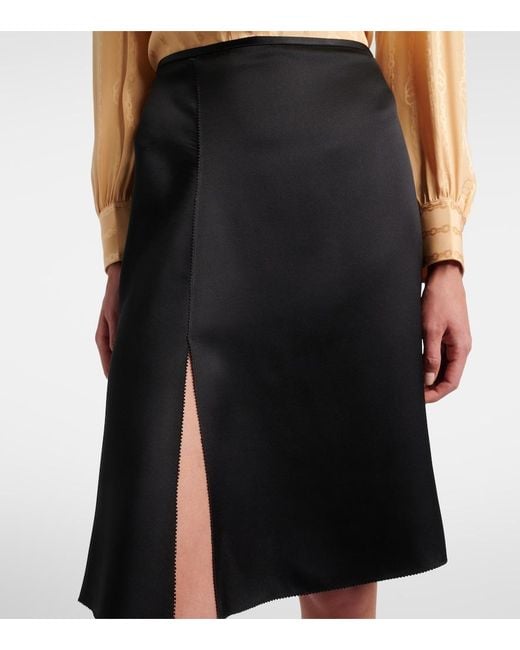 Gucci Black Silk Duchesse Wrap Skirt