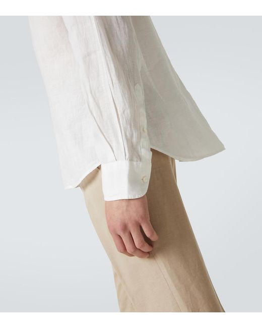 Thom Sweeney White Linen Shirt for men