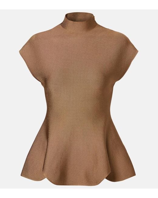 Khaite Brown Andra Knitted Top