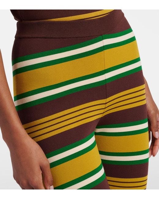 ALÉMAIS Yellow Clover Knitted Striped Flared Pants