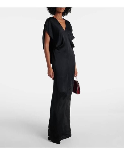 ワンピース STELLA MCCARTNEY BLACK SATIN LONG DRESS Stella McCartney Open-Back Satin Maxi Dress in Black | Lyst