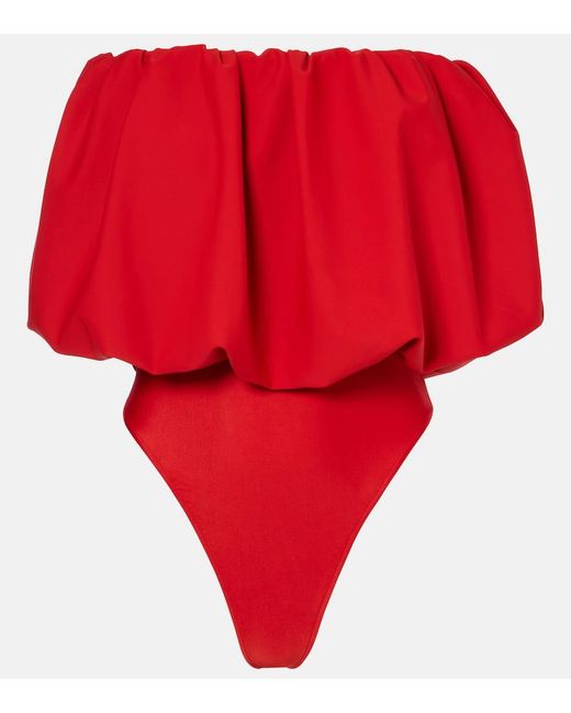 Adriana Degreas Red Coquille De Mer Bodysuit