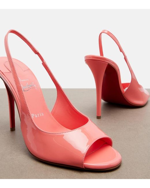 Christian Louboutin Pink Miss Z Patent Leather Slingback Sandals