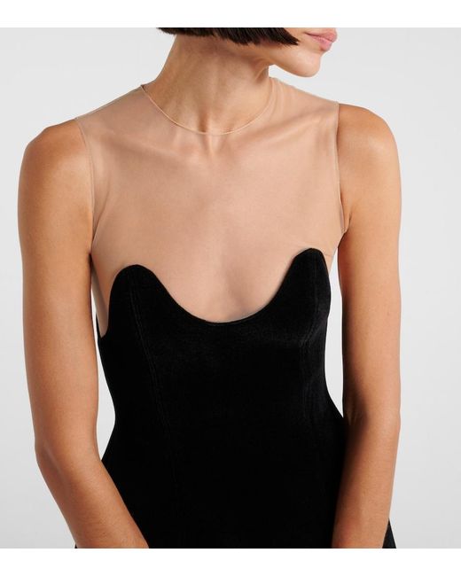 David Koma Black Wave Tulle Minidress
