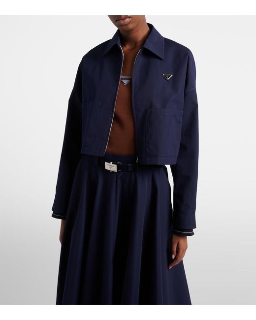 Prada Blue Poplin Blouson Jacket