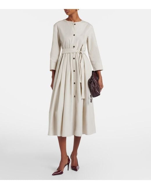 Max Mara Natural Giorno Belted Cotton Shirt Dress