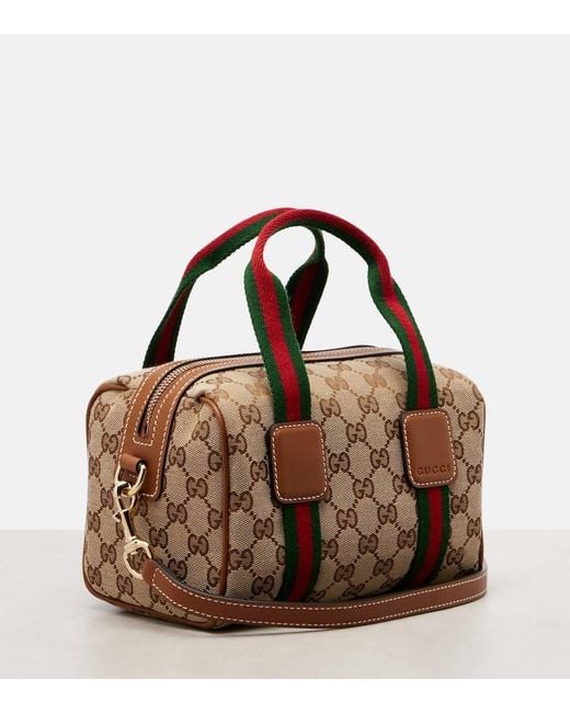 Gucci Brown Mini Gg Canvas Crossbody Bag