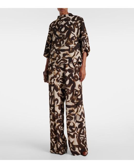 Dries Van Noten Brown Printed Top