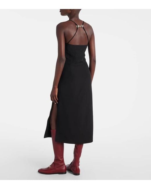 Vestido Midi Horsebit Adornado Gucci de color Blue