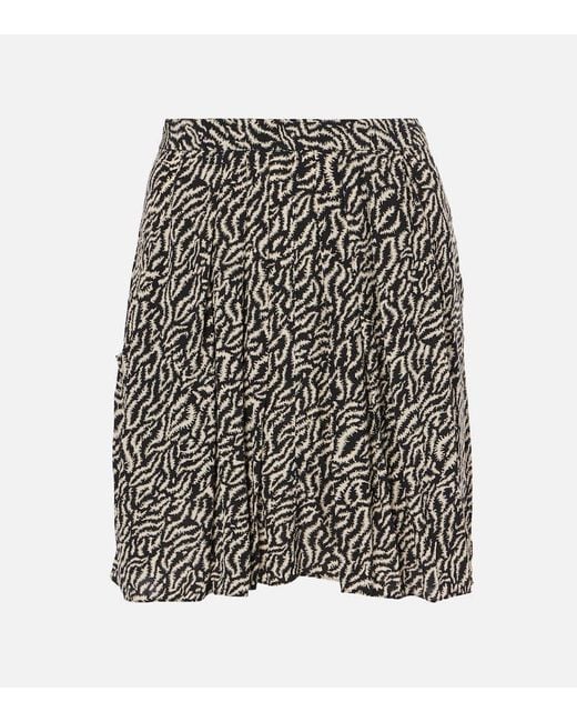 Isabel Marant Black Violaine Printed Miniskirt