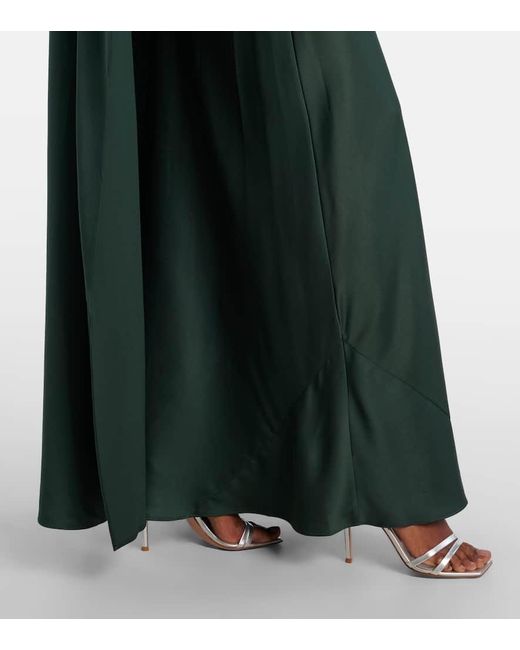 Jonathan Simkhai Green Izel Caped Satin Gown