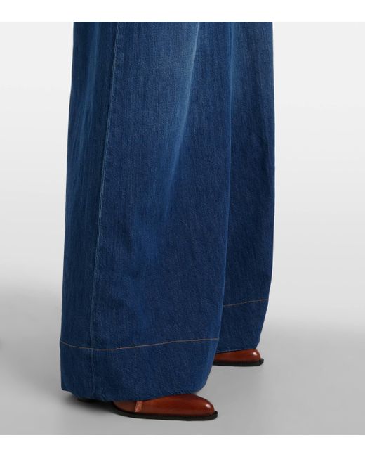 Veronica Beard Blue Haizley Wide-leg Jeans