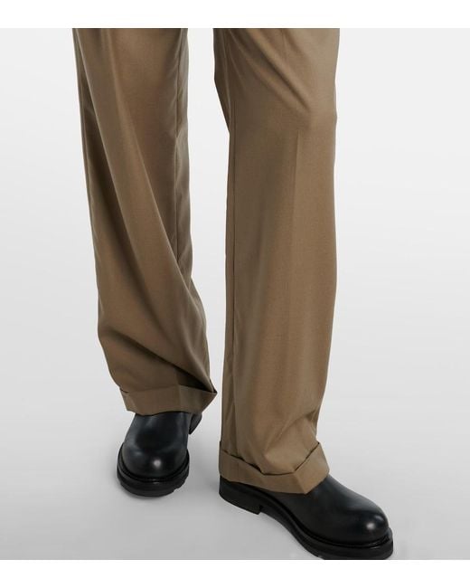 The Row Natural Sorina High-Rise Virgin Wool Pants
