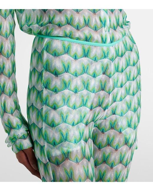 Missoni Green High-Rise Flared Pants