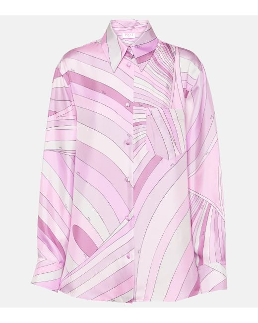 Emilio Pucci Pink Iride Silk Twill Shirt