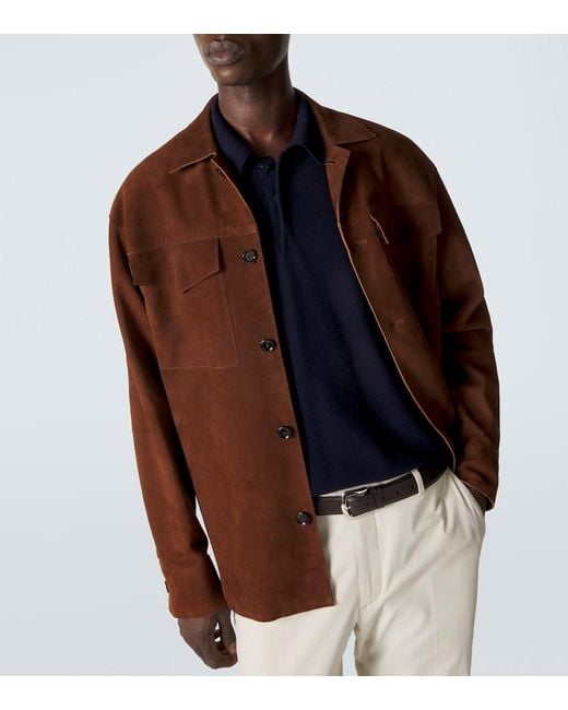 Lardini Brown Suede Jacket for men