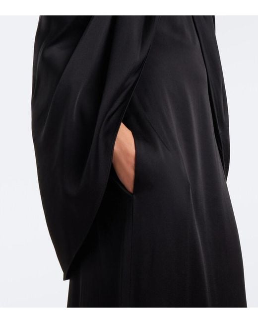 Stella McCartney Black Caped Satin Halterneck Gown