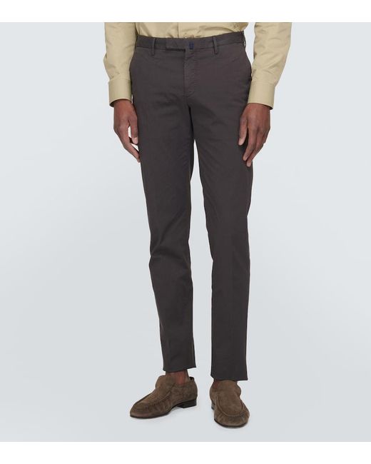 Slowear Gray Cotton-Blend Slim Pants for men