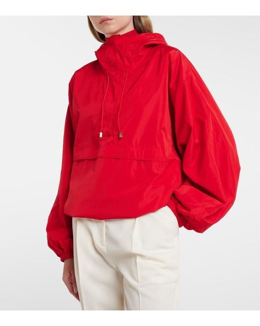 Rohe Red Hooded Oversized Jacket