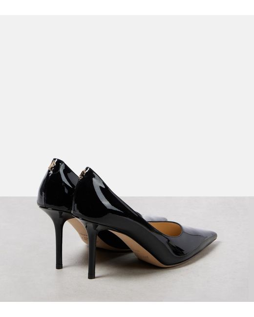 Jimmy Choo Black Love 85 Patent Leather Pumps