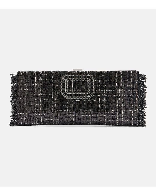 Roger Vivier Black Pilgrim Mini Sequined Clutch