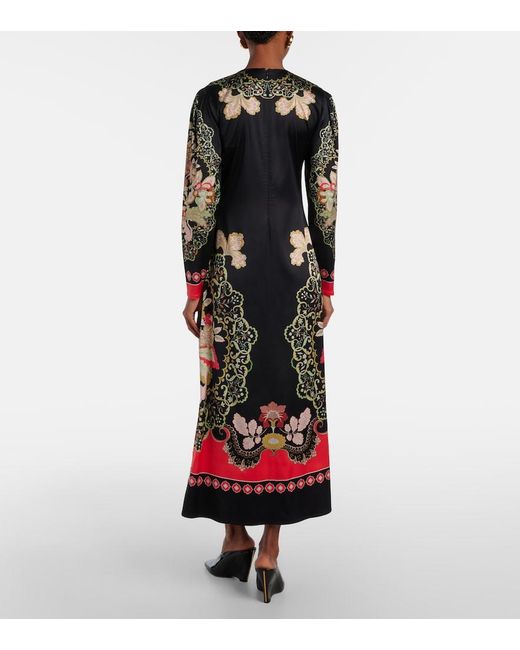 LaDoubleJ Black Cornucopia Placee Ruffled Midi Dress