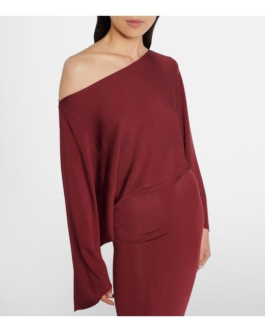 AYA MUSE Red One-Shoulder Maxi Dress