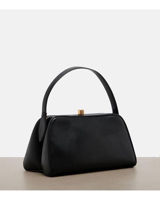 Khaite Black Cate Leather Top-Handle Bag