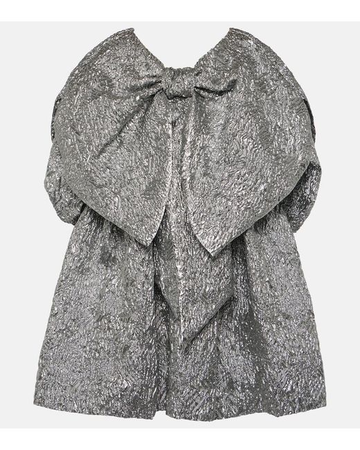 Vestido corto de cloque con lazo Simone Rocha de color Gray