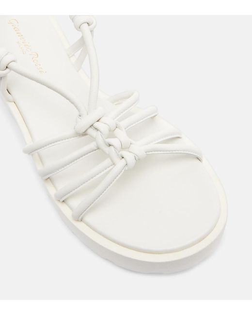 Gianvito Rossi White Hebe Platform Leather Sandals