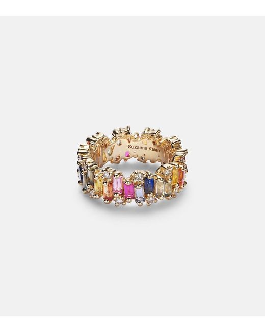 Suzanne Kalan White Audrey 18kt Gold Ring With Sapphires And Diamonds