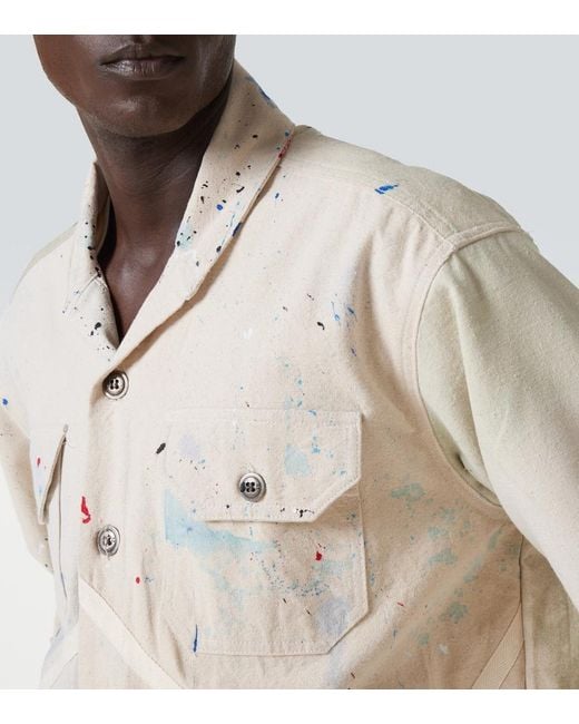 Greg Lauren Natural Painter Printed Cotton Jacket for men