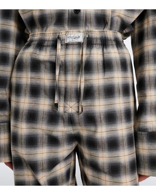 The Attico Gray Checked Cotton Sweatpants