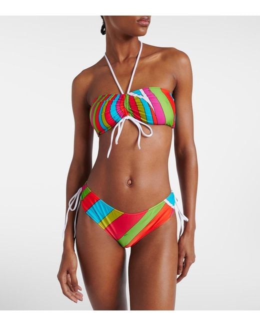 Emilio Pucci Blue Iride Printed Bandeau Bikini Top