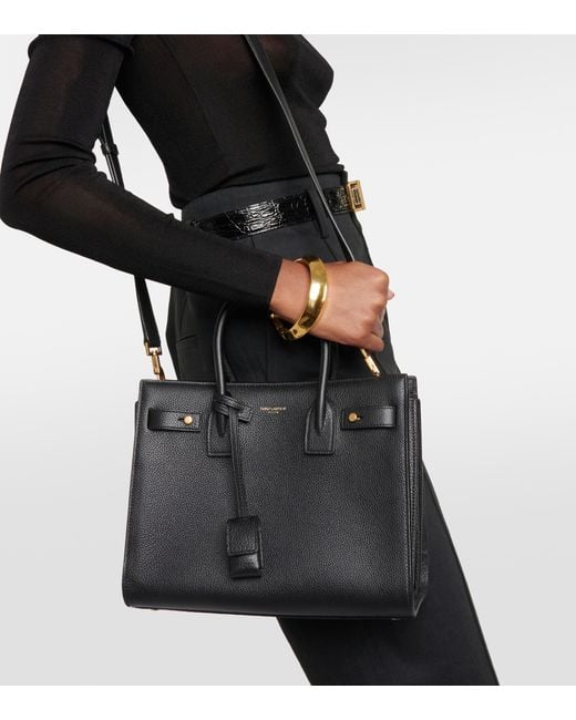 Saint Laurent Women's Sac de Jour Supple Medium in Grained Leather - Black