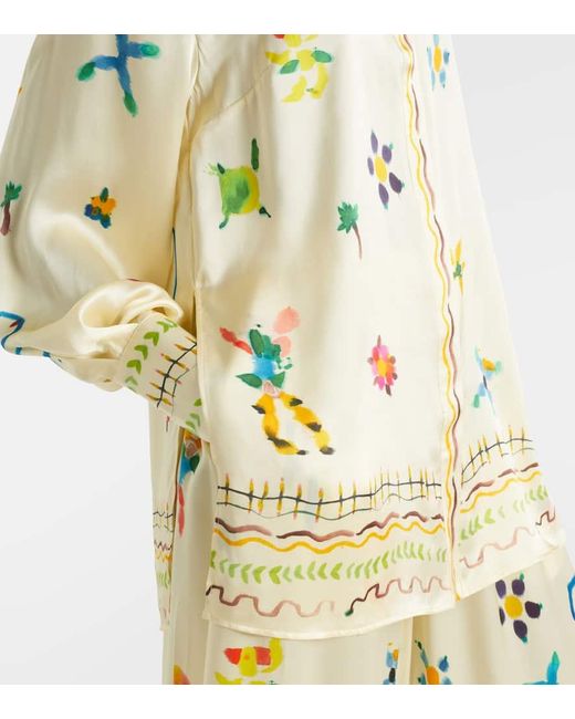 ALÉMAIS Metallic Sidi Floral Silk Shirt