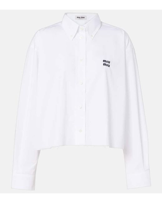 Miu Miu White Hemd Aus Baumwollpopeline