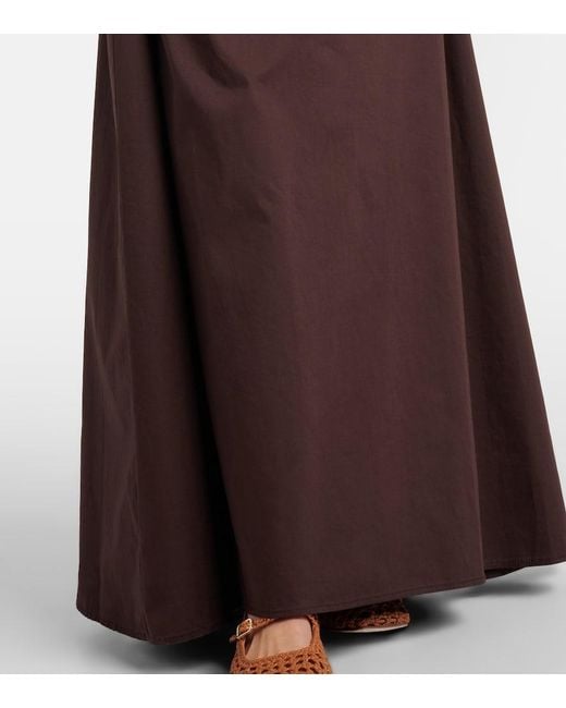 Staud Purple Phare One-Shoulder Cotton Maxi Dress