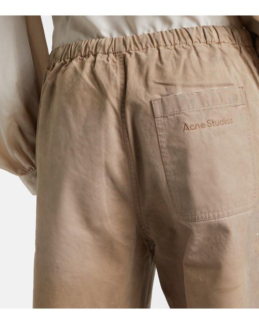 Acne Brown Cotton Twill Wide-Leg Pants