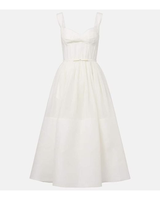 Zimmermann White Midikleid Dawning Aus Leinen Und Seide
