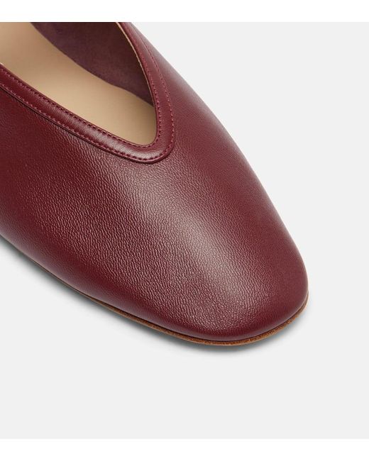 Le Monde Beryl Red Stella Leather Ballet Flats