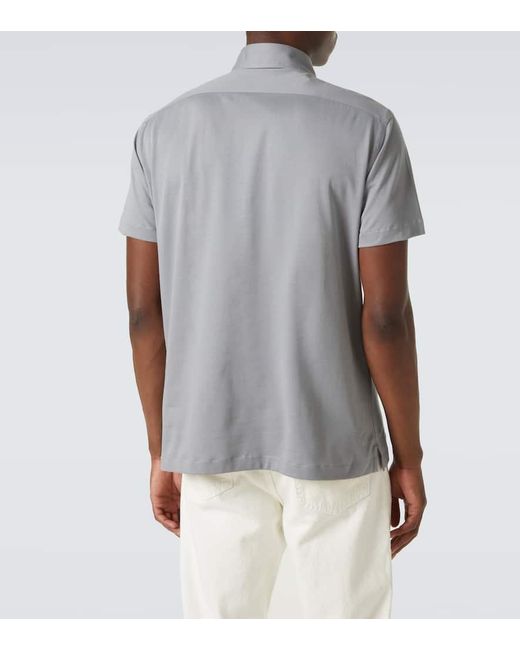 Kiton Polohemd Aus Baumwolle in Gray für Herren