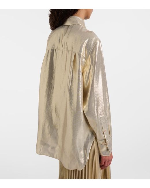 Joseph Natural Capri Silk-Blend Lame Blouse