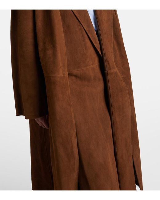 The Row Brown Serenis Suede Coat